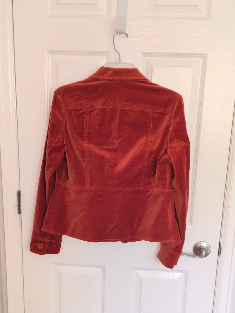 Jones New York Signature Rust Orange Colored Velour Stretch Blazer - PM - Picture 4 of 5
